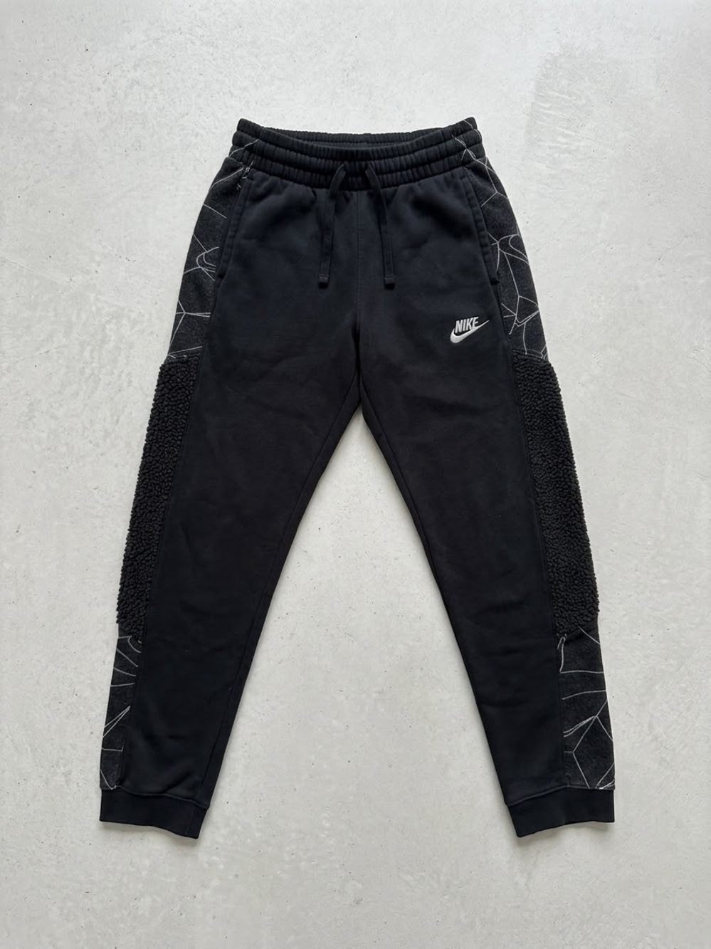 Nike Black Kids Joggers with Quilted Side Panels